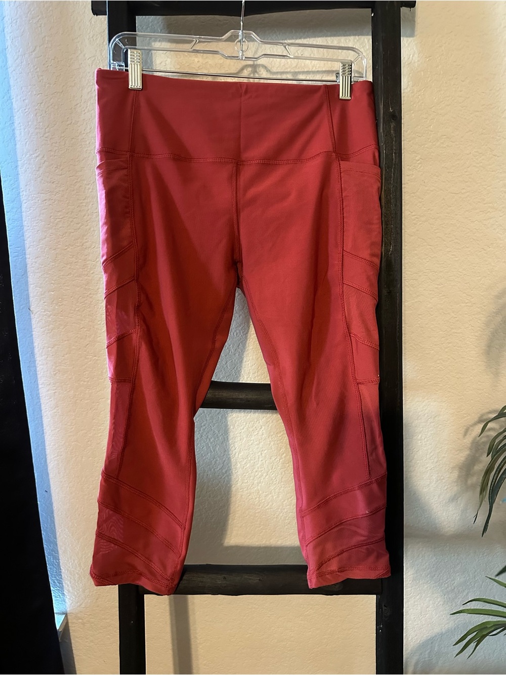 RBX Red Capris with Side Panel Details